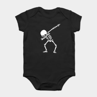 Dabbing Skeleton Shirt Dab Hip Hop Skull Dabbin White Baby Bodysuit